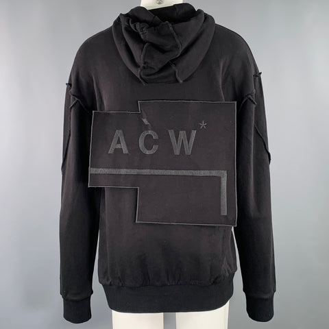 A-COLD-WALL Size S Black Logo Patches Cotton Hooded Sweatshirt