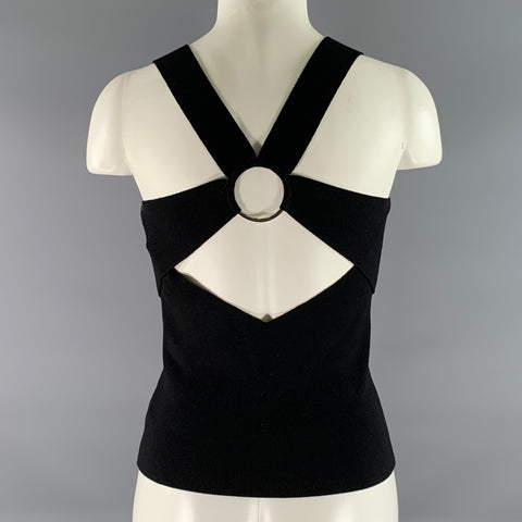 PURIFCACION GARCIA Size M Black Silver Viscose Polyester Tank Top