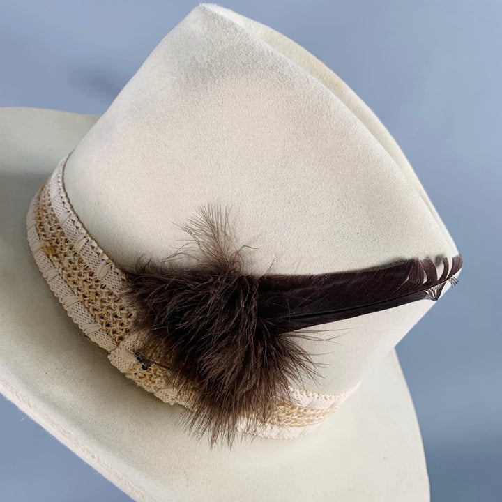 STETSON Size 7 3/8 Beige Stone Felt Cowboy Hat