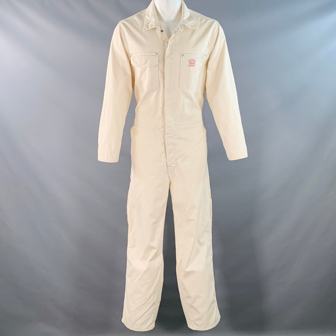 LEVI STRAUSS Size M Stay Loose Beige Cotton Long Sleeve Coveralls