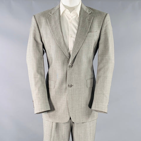 BURBERRYS Size 38 Regular Black White Glenplaid Virgin Wool Suit
