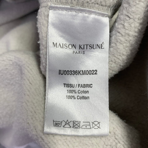 Sweat à capuche MAISON KITSUNE taille M, gris chiné, coton noir