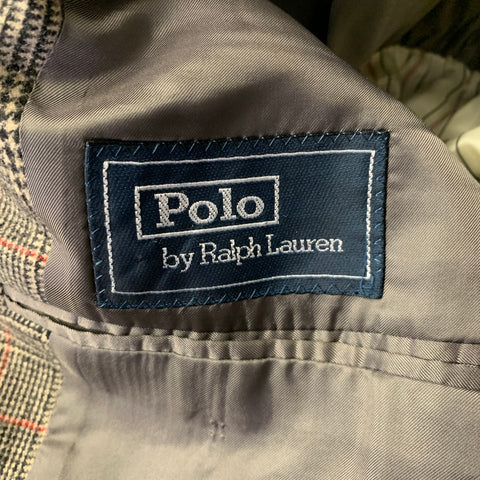 POLO by RALPH LAUREN Chest Size 42 Beige Black Glen Check Sport Coat
