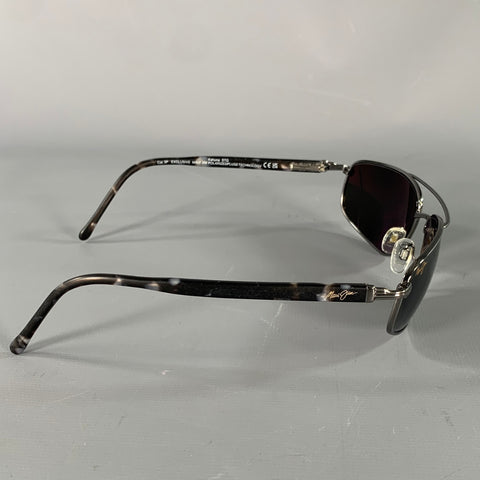 MAUI JIM Black Grey Tortoise Acetate Metal Sunglasses