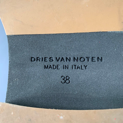 DRIES VAN NOTEN Size 8 Black Cream Leather Derby Lace-up Shoes