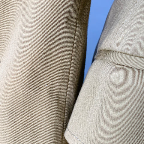 DOLCE & GABBANA Size 6 Khaki Cotton Twill Fitted Button Up Jacket Blazer