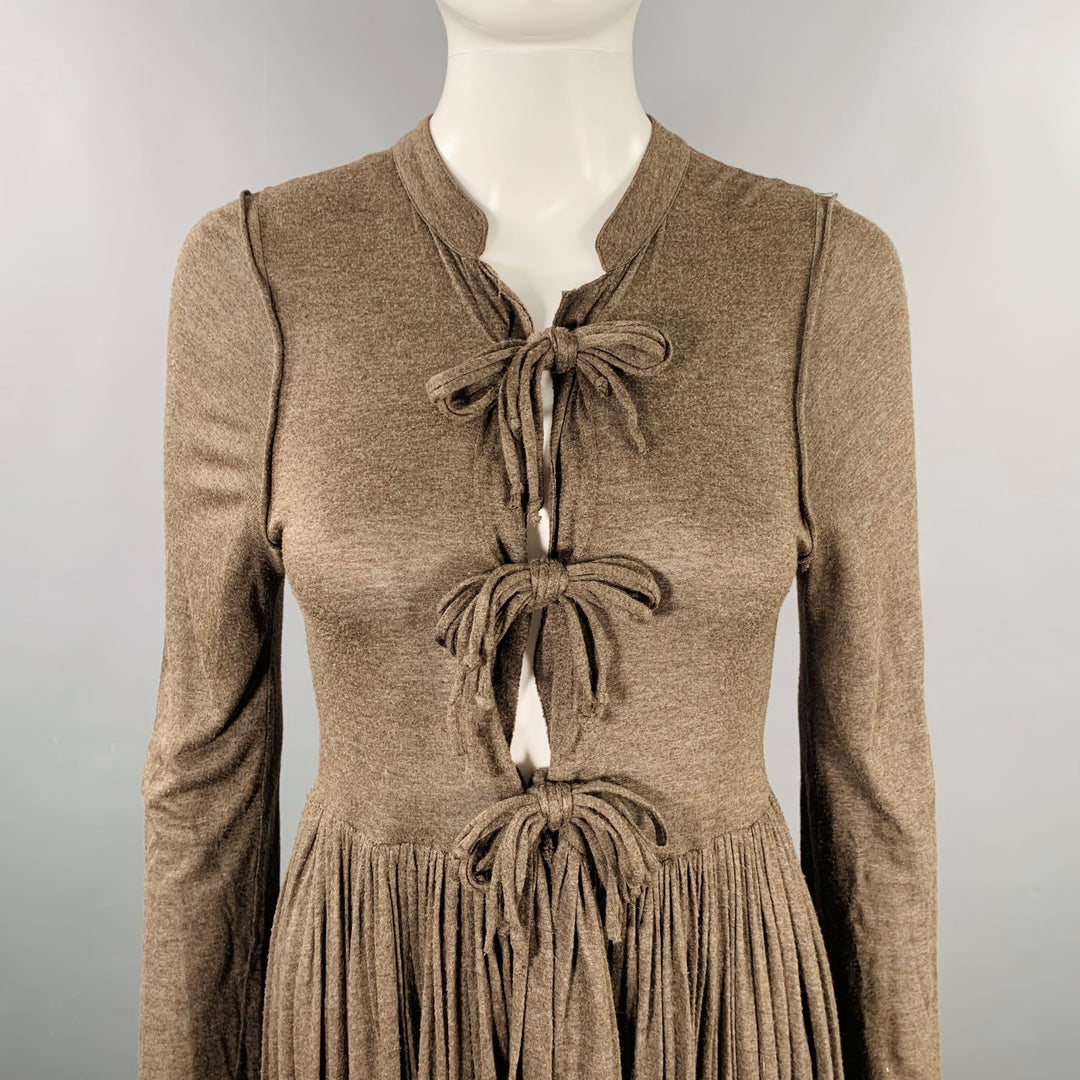 STELLA McCARTNEY Size M Brown Viscose Pleated Dress