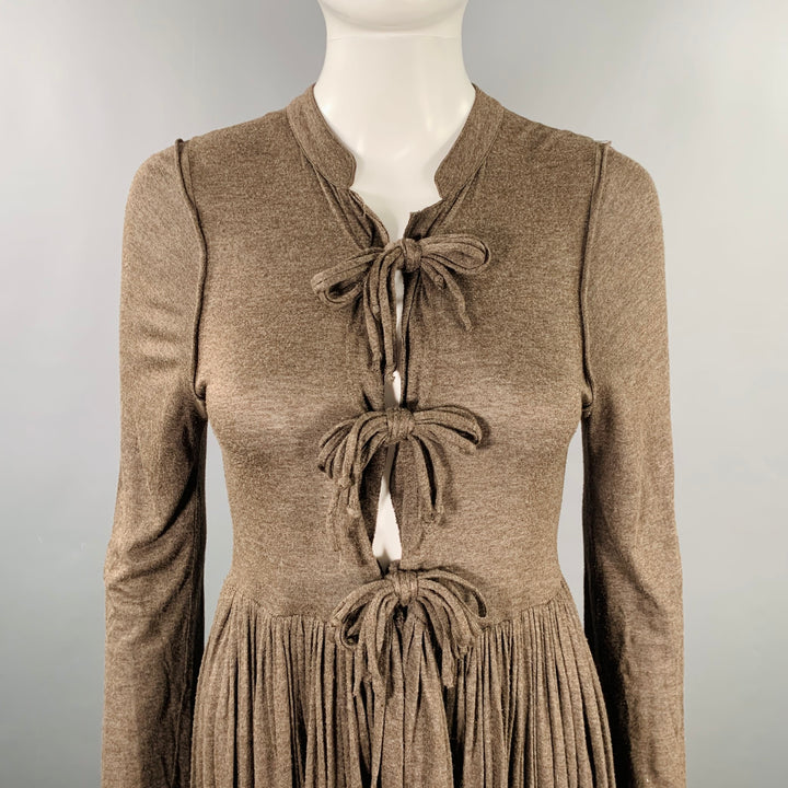 STELLA McCARTNEY Size M Brown Viscose Pleated Dress