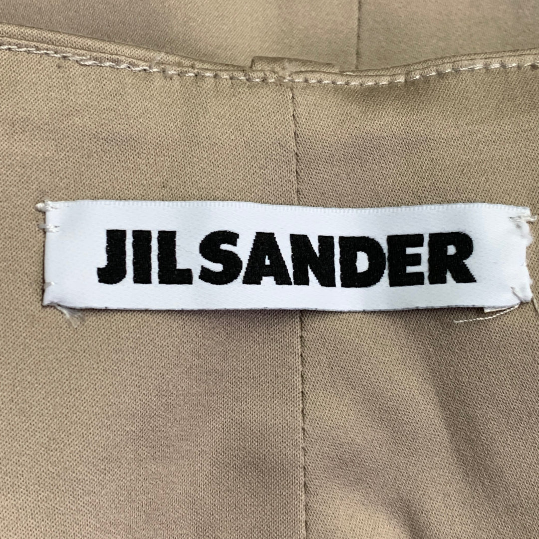 JIL SANDER Size M Beige Khaki Cotton Blend Midi Pencil Skirt
