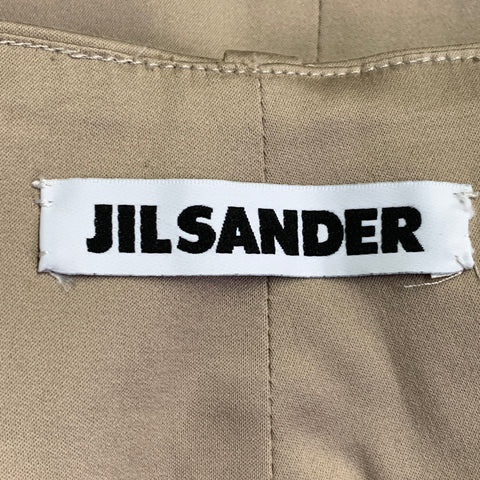 JIL SANDER Size M Beige Khaki Cotton Blend Midi Pencil Skirt