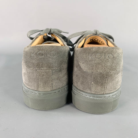 KOIO Size 12 Grey Suede Low Top Rubber Sole Sneakers
