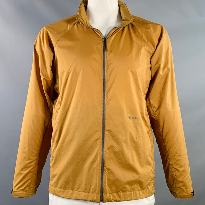 GOLDWIN Size L Brown Nylon Windbreaker Zip Up Jacket