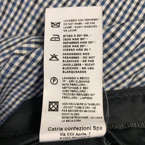 DEPARTMENT FIVE Taille 35 Pantalon décontracté en mélange de coton à carreaux blanc marine noir
