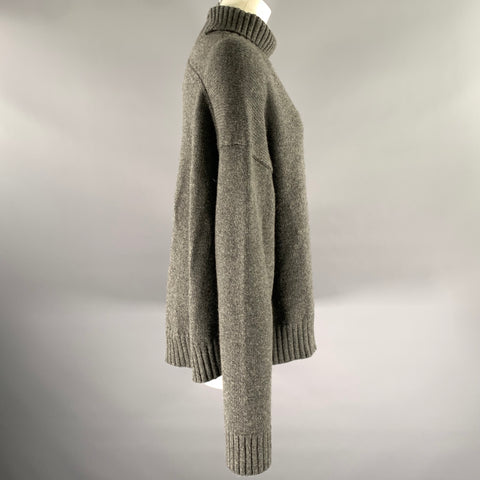 JIL SANDER Size M Grey Cashmere Blend Turtleneck Sweater