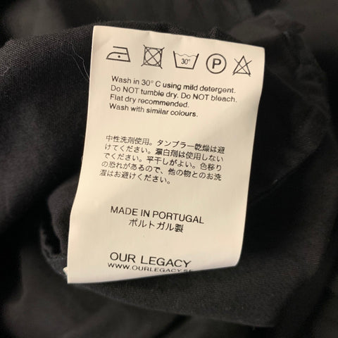 OUR LEGACY Size L Black Patchwork Cotton Tunic Short Sleeve Shirt