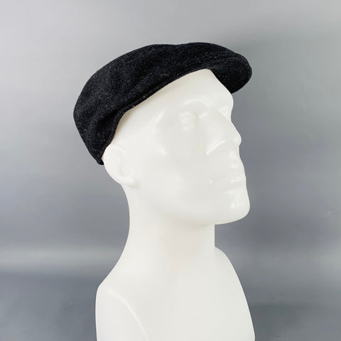 Casquette plate en laine feutrée gris anthracite VINTAGE