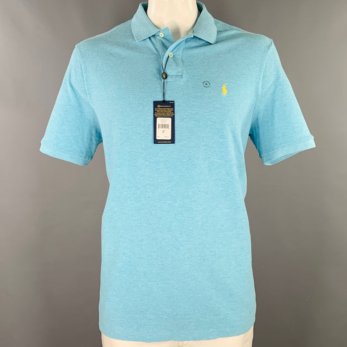 POLO by RALPH LAUREN Size XL Blue Heather Cotton Half Placket Polo