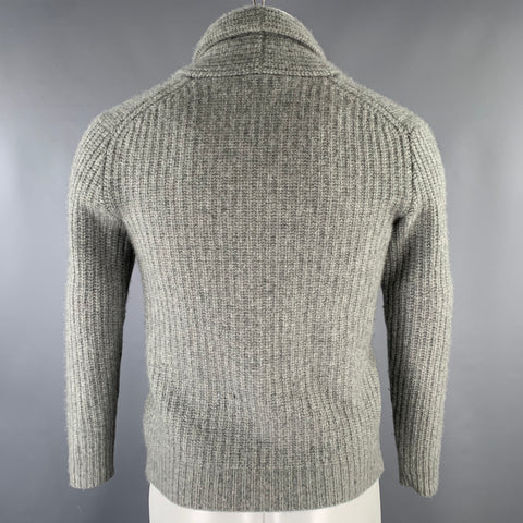 RALPH LAUREN Size S Grey Knit Cashmere Shawl Cardigan