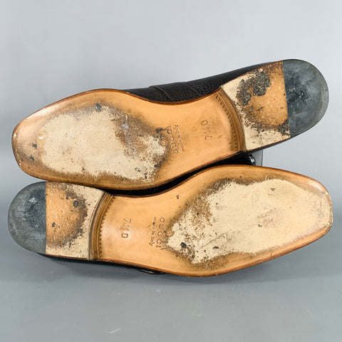 GUCCI Size 8 Brown Leather Buckle Loafers