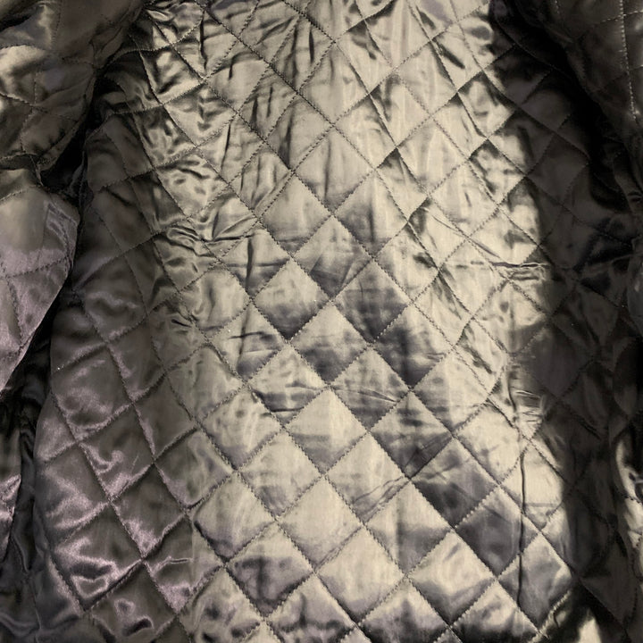 SANDRO Size S Black Quilted Calfskin Leather Moto Racer Jacket