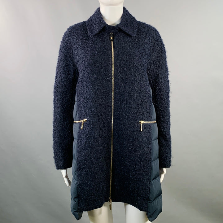 MONCLER by GIAMBATTISTA VALLI Size XS Cathy Navy Faux Fur Zip Pockets Coat