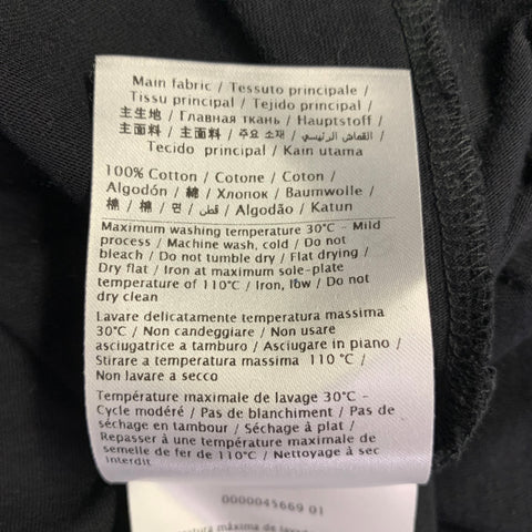 VALENTINO Size L Black Blue Logo Cotton Crew Neck T-shirt