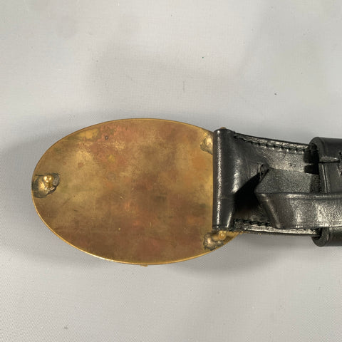 RALPH LAUREN Size 38 Black Gold Crackled Leather Belt