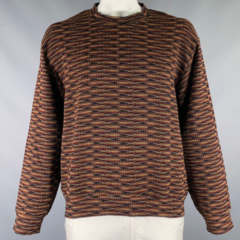JHANE BARNES Pull en mélange de laine rayé noir et bordeaux taille XL