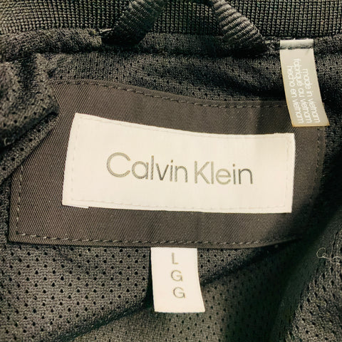 CALVIN KLEIN Size L Black Polyester Zip Up Jacket