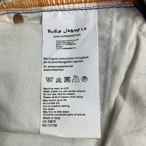NUDIE JEANS Size 29 Blue Contrast Stitch Cotton Blend Slim Jeans