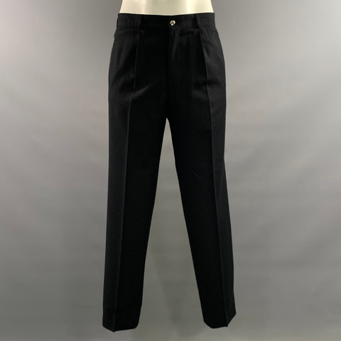 CLAUDE MONTANA Chest Size 42 Black Virgin Wool 34 30 Suit