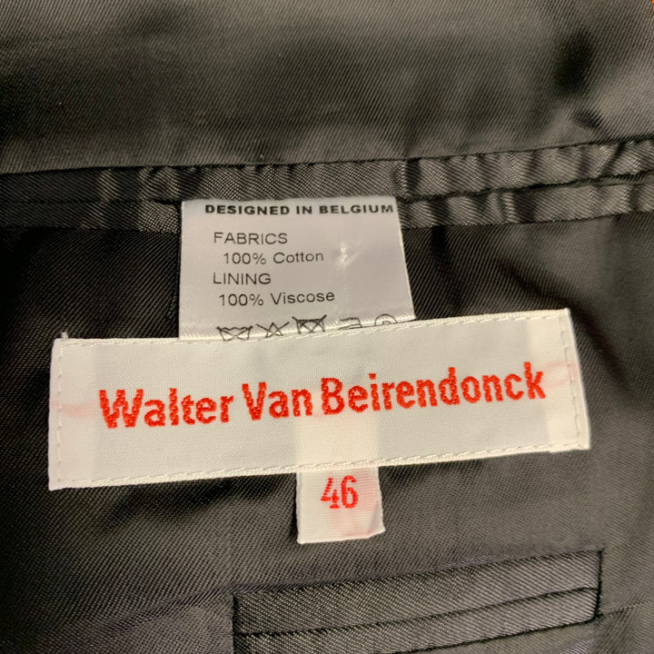 WALTER VAN BEIRENDONCK FW21 Size 36 Sharp Blue Multi Color Print Cotton Sport Coat