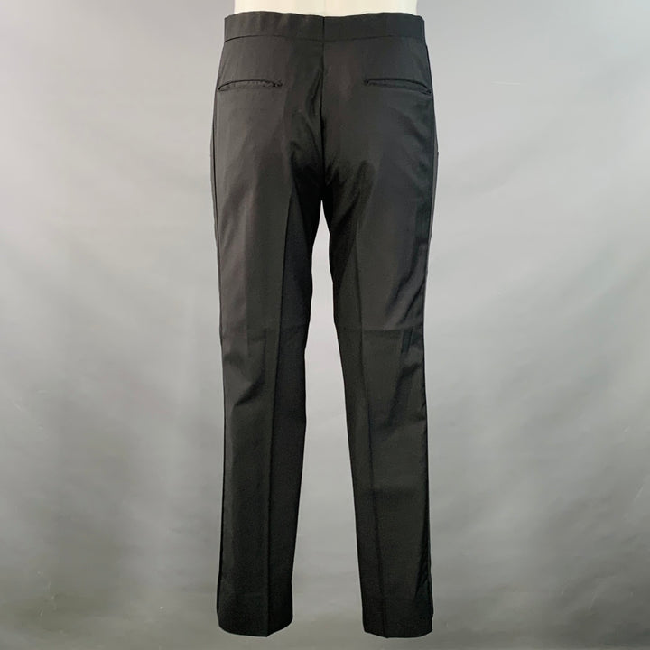 BAND OF OUTSIDERS Size 38 Regular Black Wool Mohair Contrast Stitch Notch Lapel Suit