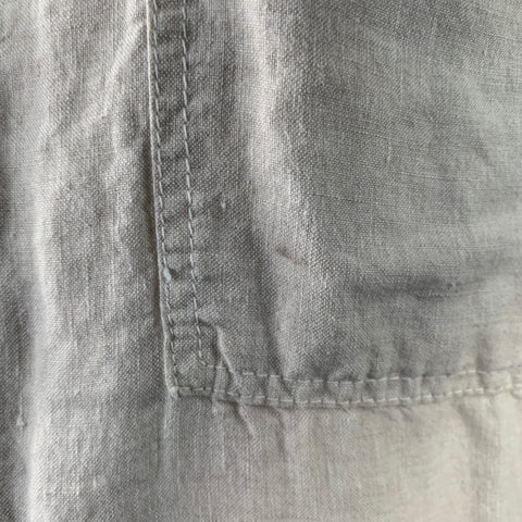 TENDER Size L Beige Linen One Pocket Short Sleeve Shirt