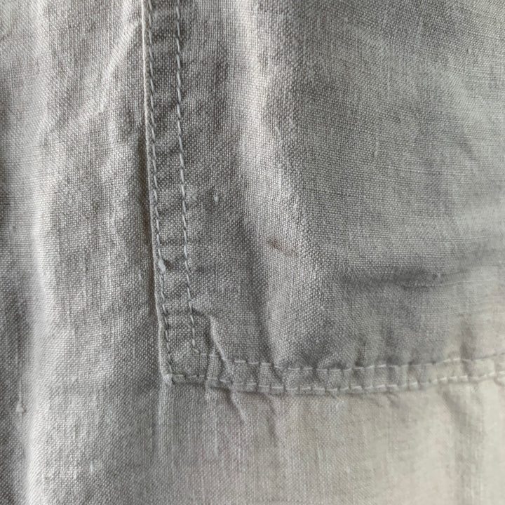 TENDER Size L Beige Linen One Pocket Short Sleeve Shirt