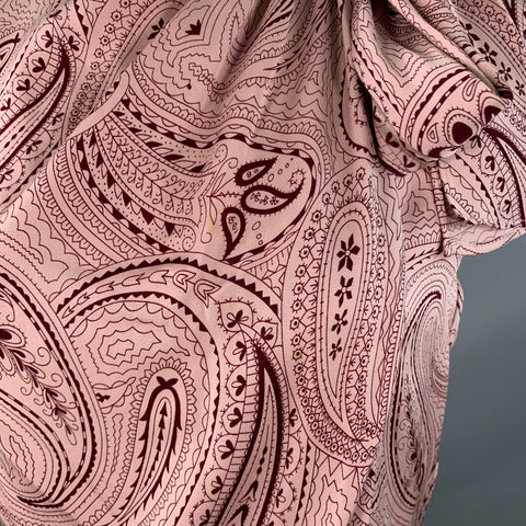 PHILIPPE ADEC Size S Pink Burgundy Silk Blend Paisley Sleeveless Layered High Neck Casual Top