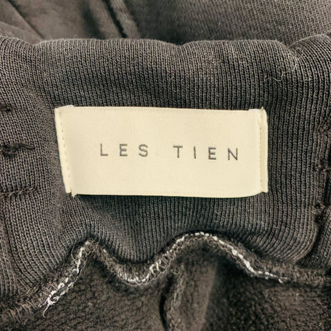 LES TIEN Size XS Black Cotton Drawstring Shorts