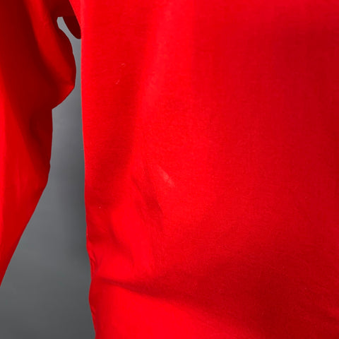 V2 by VERSACE Vintage Size M Red Cotton Nehru Collar Long Sleeve Shirt