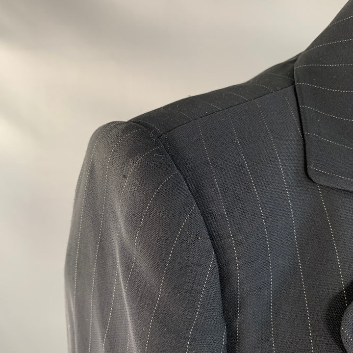 ARMANI COLLEZIONI Size 6 Navy Grey Pinstripe Jacket Blazer