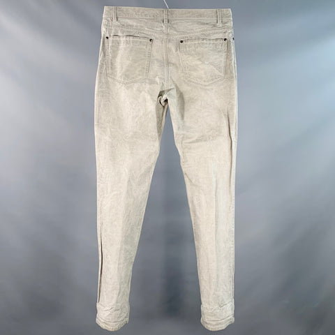 JOHN VARVATOS Size 33 Grey Marbled Cotton Linen Straight Button Fly Casual Pants