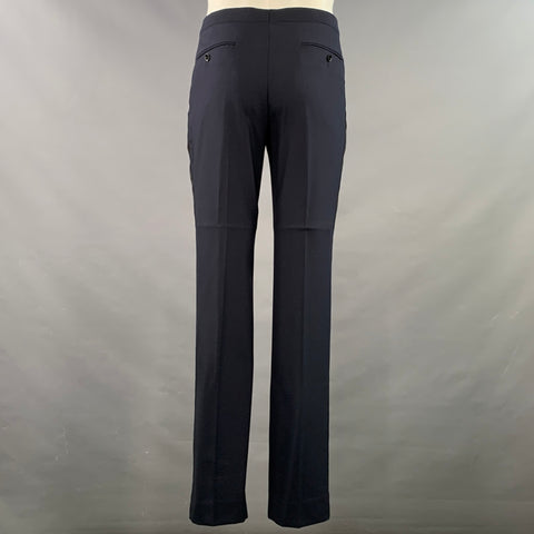 INDOCHINO Size 38 Navy Black Contrast Trim Wool Cashmere Tuxedo