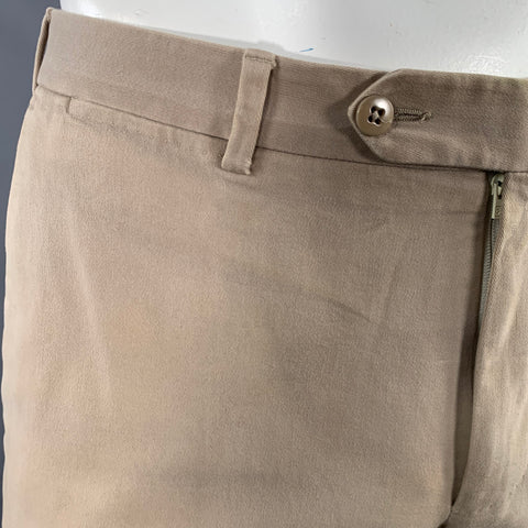 Pantalon décontracté ERMENEGILDO ZEGNA taille 38, mélange de coton beige, devant plat