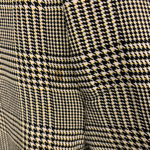 DRIES VAN NOTEN Size 32 Black White Yellow Houndstooth Cotton Slim Tapered Dress Pants