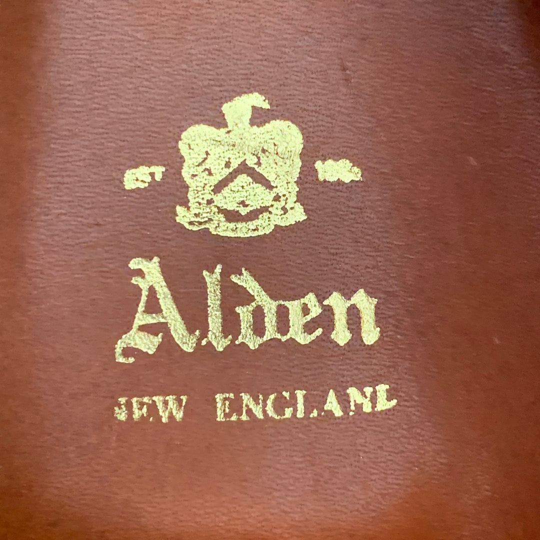 ALDEN Size 6.5 Norwegian HS Blucher Brown Calfskin Leather Split Toe Lace-Up Shoes