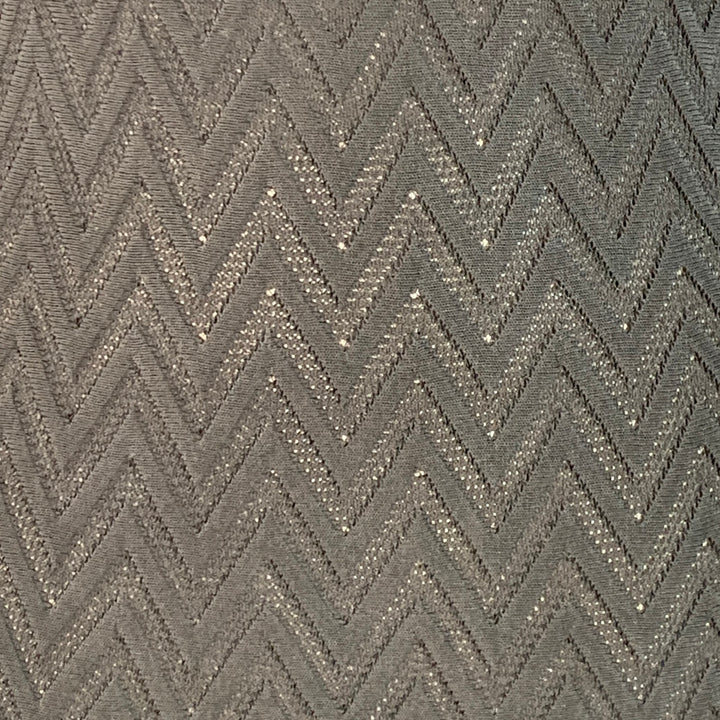 ALAIA Size 10 Black Viscose Blend Zig Zag Sleeveless Long Evening Gown