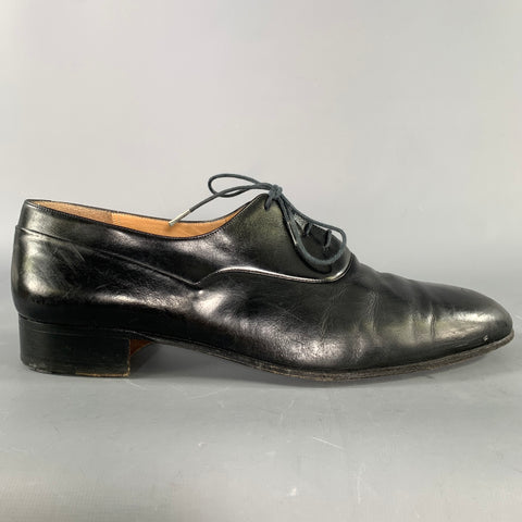 BALLY Size 10 Black Leather Lace Up Loafers