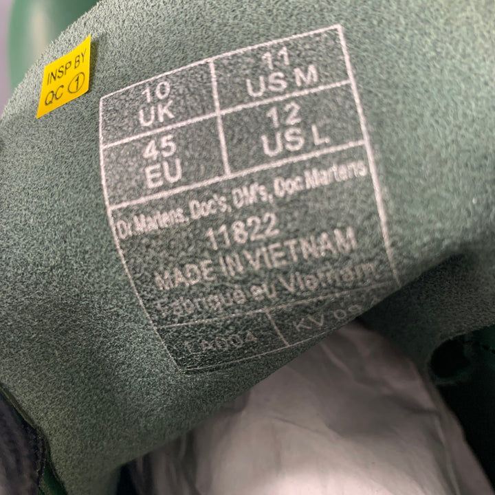 DR. MARTENS Size 11 Green Leather Lace Up Boots