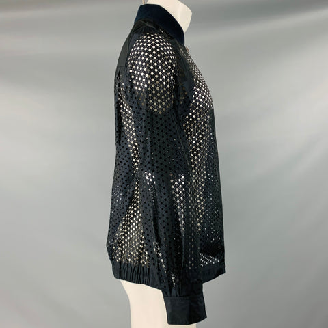 ALEXANDER WANG Chaqueta bomber de poliéster perforada negra Talla M