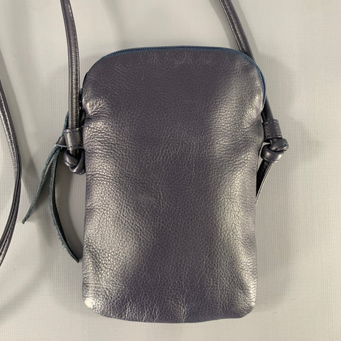 FUJITO SKATEBOARDING Navy Crackled Leather Shoulder Bag Bags