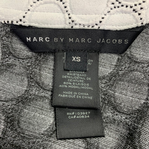MARC by MARC JACOBS Size XS White Black Nylon Blend Dots Sleeveless Dress